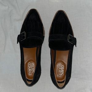 Franco Sarto Darius Black Suede pointed toe Loafers 6